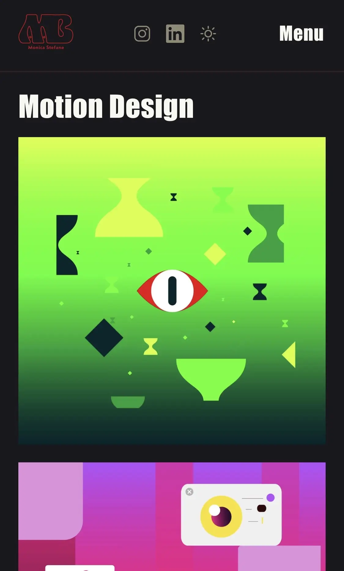 Mobile view motion design gallery